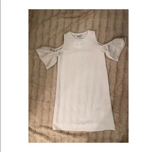 White Zara peep shoulder dress